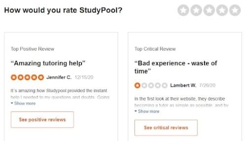 StudyPool SiteJabber reviews