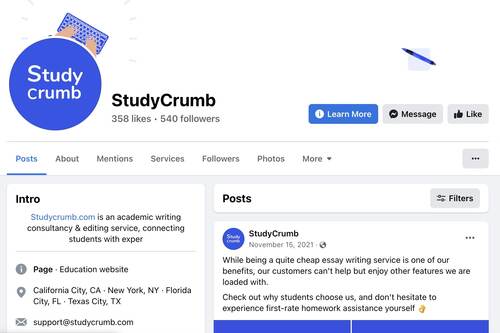 studycrumb facebook
