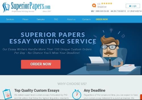 SuperiorPapers interface