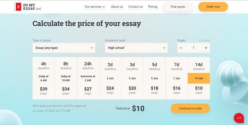 DoMyEssay pricing