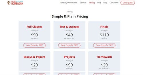 PayMeToDoYourHomework pricing