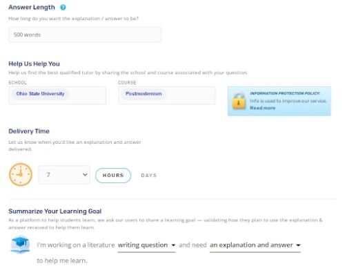 StudyPool ordering process