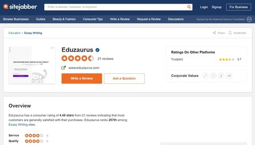 EduZaurus sitejabber
