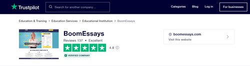 BoomEssays trustpilot