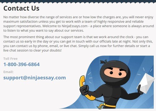 NinjaEssays customer support