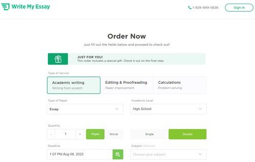 WriteMyEssays ordering process