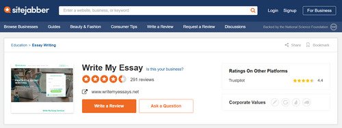 WriteMyEssays sitejabber