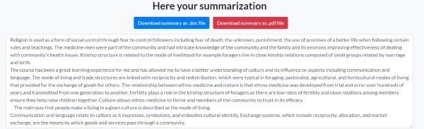 summarizing tool