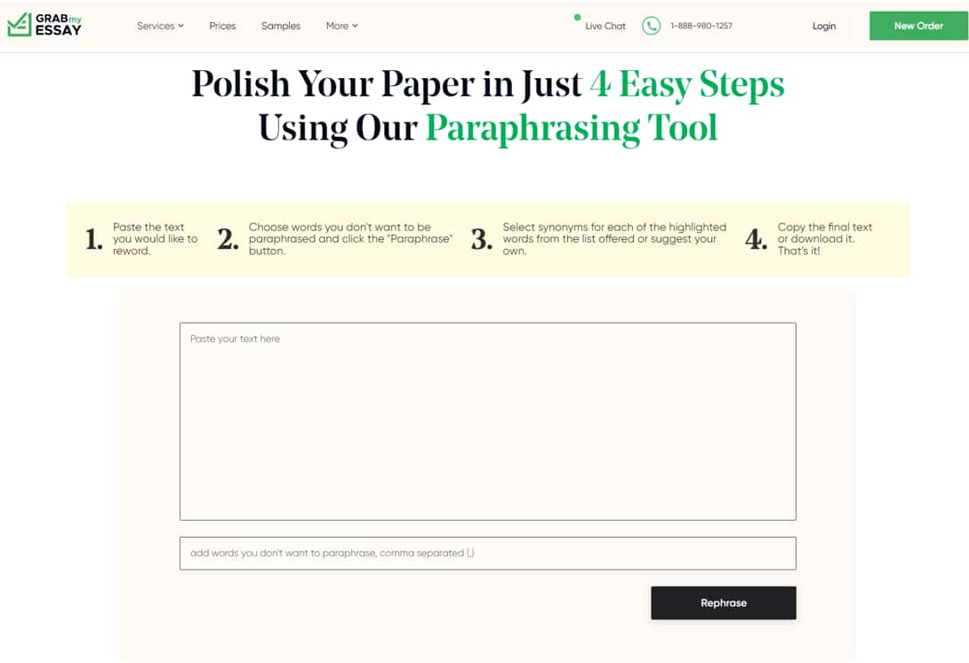 grabmyessay paraphrasing tool