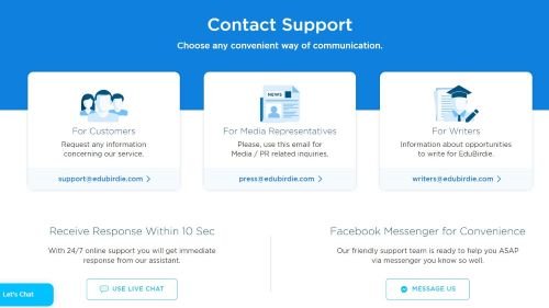 edubirdie contact support