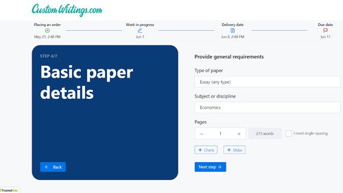 CustomWritings ordering process