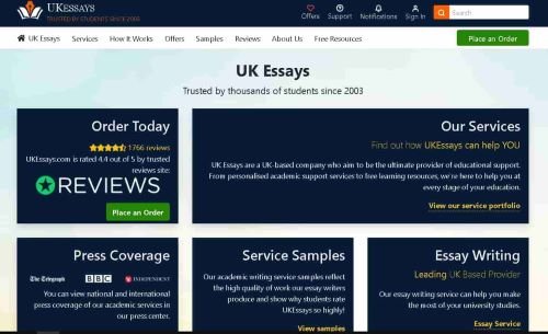 UKEssays website interface